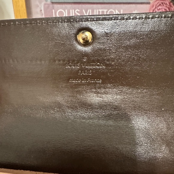 Louis Vuitton REPAINTED brown monogram vernis wallet w/insert chain and COA